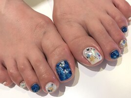 ～ブルー×ホワイトネイル～