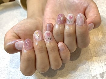 レアレアネイル(Lealeanail)/【パラジェル】一輪花ネイル