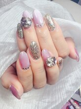 ユー(U)/持ち込み＊ビジューネイル