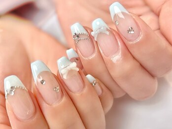 キラネイル アンド アイラッシュ by World Beauty(KIRA)/水色フレンチ