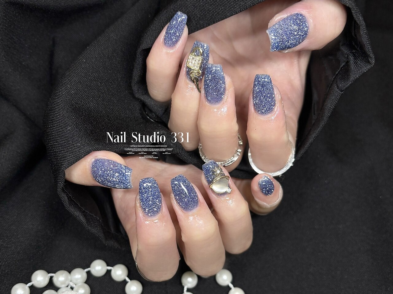 37］ネイルチップ マグネットネイル うるうる フレンチ 夏 オーダー