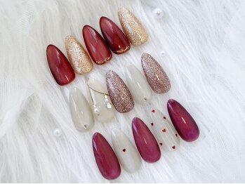 ジョアアンジェ 上本町店(joieange)の写真/王道からトレンドまで！シンプルデザインが豊富◎持ち込み,サンプルから選択OK★美爪に見えるデザイン多数