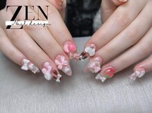 ゼン ネイル デザイン 池袋(ZEN NAIL DESIGN)/長さだしやり放題×つけ放題