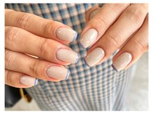 マニネイル 高の原店(mani nail)/砂ジェル×細フレンチ