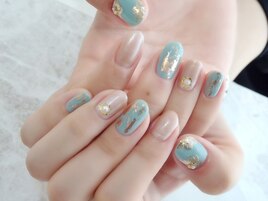 #ミラーアート#夏ネイル#ホイル