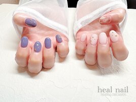 white×purple×もや×スタッズ