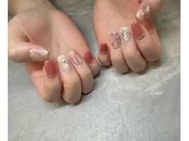ピンク大理石ネイル☆