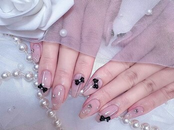 アイドールネイル(iDoll Nail)/ピンク×ブラックネイル