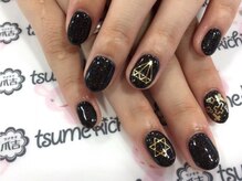 ネイルサロン 爪吉/ちょいラメ入りブラックが◎