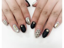 ネイルズ スペース グリッター(NAIL'S SPACE glitter)/マット仕上げ×ミラーネイル★