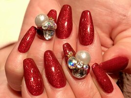 ４月　赤グリッター