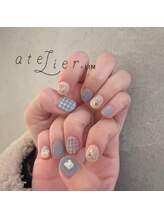アトリエ プラス リム(atelier +LIM)/くすみブルーネイル