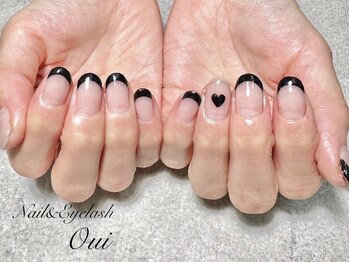 黒フレンチ×ハート