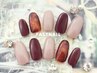【NEW】べっ甲×ボルドー×ニュアンスの冬くすみカラーネイル◆￥7370→¥6870