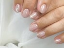 グレー×シェルネイル