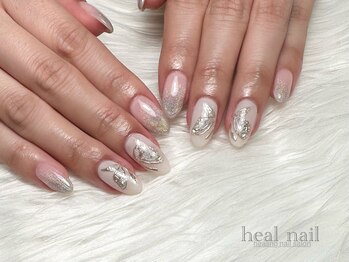 ヒールネイル(heal nail)/ミラーグラデ蝶々～