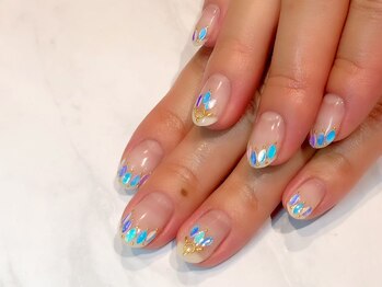 ルームヘアネイル 曙橋店(Room hair nail)/きらきらリーフホロフレンチ☆