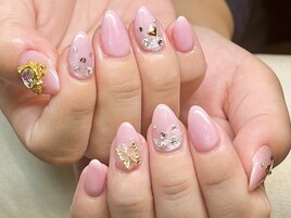 9月　キラキラピンクネイル