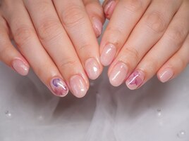 シンプル紫陽花ネイル
