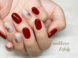 ボルドー×ベージュで秋ネイル☆