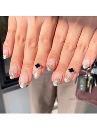 ラメグラデーション＋パーツ