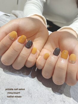 プライベート ネイルサロン マーマ(murmur)/逆ミラーフレンチデザイン