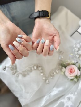 ベルレ(Bellere)/blue×小花ネイル¥6500