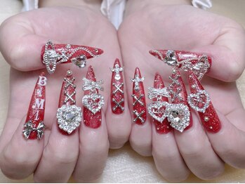 ネイルプリンセス(Nail Princess)の写真/【チップスカルプ・ビジューストーン何でもつけ放題¥16980】予約殺到の人気店!!他とは違ったネイルを是非♪