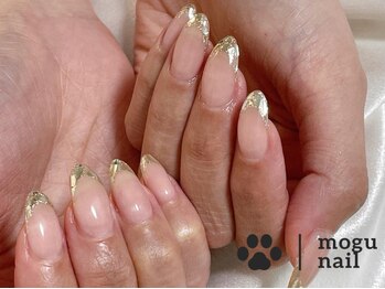 モグネイル(Mogunail)/ガラスフレンチ/春ネイル