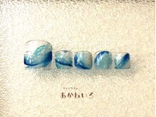 ネイルサロン あかねいろ/ビー玉ネイル　夏色フットネイル