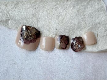 アイネイルズ 梅田店(I nails)/フット水彩インクニュアンス