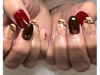 ジェー エス シー ネイル(J.S.C.nail)/バレンタインネイル/手書アート