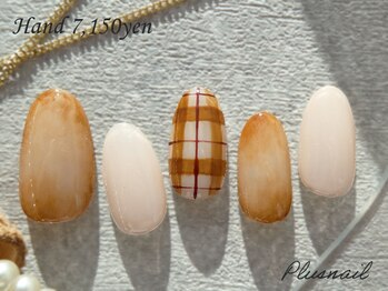 プラスネイル 北千住東口店(PLUS NAIL)/【3316】チェック×ニュアンス
