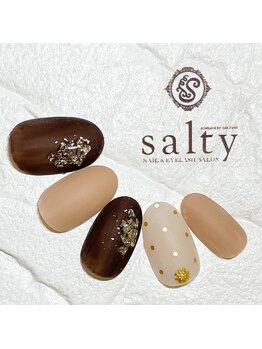 ネイルアンドアイラッシュサロン ソルティ 寺田町(salty)/ブラウンネイル