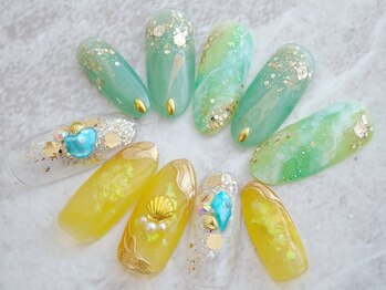 ラルネイル 大宮(Lull. nail)/#天然石風#シアーカラー#夏