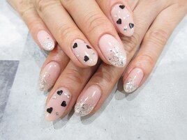 ハートホロネイル￥7500