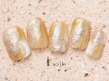 アイネイルズ 町田店(I nails)/異素材ゴールドニュアンス9480円