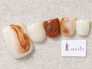 アイネイルズ 三宮店(I nails)/もやもやオレンジブラウン