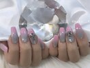 ピンク×グレー
