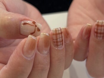 ラグ ネイル(RAG nail)/リボン/冬ネイル/ニュアンス