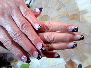 雪の結晶のななめフレンチ