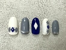 ブラン(Blanc)/アーガイルニットネイル