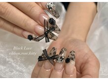 リン 恵比寿(RiN.)/黒レースネイル　chinami