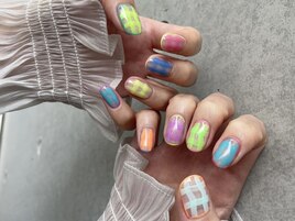 カラフルチェックネイル！