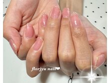 フロージュ ネイル(florjyu nail)/ワンカラーラメフレンチnail