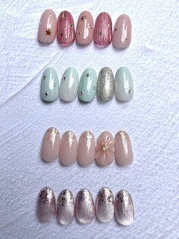 リシェリ(Richer)の写真/《選べる定額デザインが大人気♪》パステルカラーが可愛い春デザインやトレンドネイルで指先をオシャレに♪