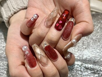 プロテア(protea)/ボルドー×ハートネイル