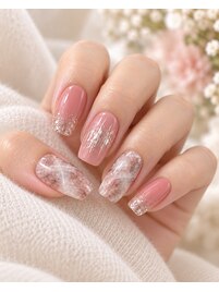 大人可愛いピンクネイル