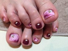 ネイルサロンふわり/タイダイ風フット