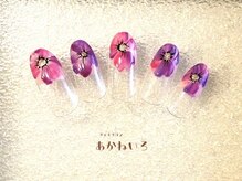 ネイルサロン あかねいろ/春夏　手描きフラワーネイル